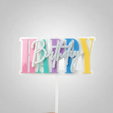 Cake topper en acrílico blanco con vinil -20cm x 21cm (C75791)