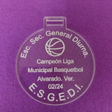 Medalla en acrilico transparente 6 mm con grabado laser - 6 cm (A16836)