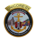 Escudo en acrilico blanco 3 mm acabado en vinil impreso - 15 cm de diametro (C70416)