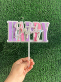 Cake topper en acrílico blanco con vinil -20cm x 21cm (C75791)