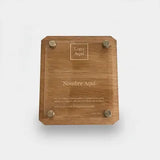 Reconocimiento en MDF chapado 3 mm con relieve en acrilico transparente 3mm con grabado - 14 cm x 16 cm (C71288)