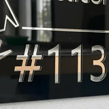 Placa con numero exterior en acrilico -  25 cm x 15 cm (A16890)