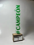 Trofeo en acrílico y MDF 3mm -6 cm x 20cm (C