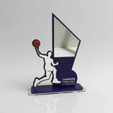 Reconocimiento en acrílico morado 3mm  con relieves en acrílico plata espejo -21 cm x 30 cm (A17247)