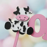 Cake topper rosa primer año - 20 cm x 20 cm (A16716)