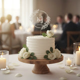 Cake topper en acrilico transparente con acrilico blanco -18cm x 29cm (C75851)