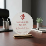 Reconocimiento en acrílico transparente con grabado - 12 cm (C76049)