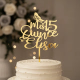 Cake topper Mis XV Personalizado en acrilico - 18 cm x 25 cm (P28393)