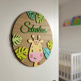 Letrero circular en triplay con relieves -30cm (C75971)