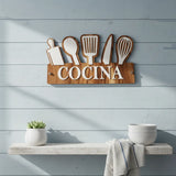 Letrero decorativo para cocina de triplay -45 cm x 26 cm (C77115)