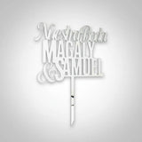 Cake topper Nuestra boda Acrílico Plata Espejo - 18 cm x 25 cm (C76888)