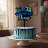 Cake topper en acrilico transparente acabado en vinil -16cm x 21cm (C75870)