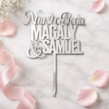 Cake topper Nuestra boda Acrílico Plata Espejo - 18 cm x 25 cm (C76888)