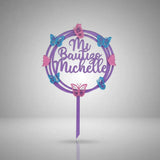 Cake topper Bautizo en acrilico transparente 3 mm acabado en vinil -18 cm (C75930)