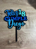 Cake topper en acrilico transparente acabado en vinil -16cm x 21cm (C75870)