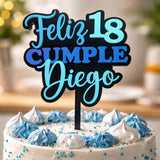 Cake topper en acrilico transparente acabado en vinil -16cm x 21cm (C75870)
