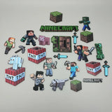 Set de figuras con tematica de Minecraft en MDF acabado en vinil - 10 cm (P29360)