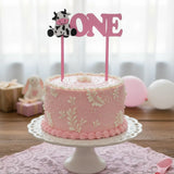 Cake topper rosa primer año - 20 cm x 20 cm (A16716)
