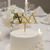 Cake topper Iniciales en acrilico dorado -24 cm x 19 cm (A17448)