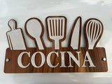Letrero decorativo para cocina de triplay -45 cm x 26 cm (C77115)