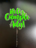 Cake topper en acrilico transparente con relieves acabado en vinil -17cm x24cm (C75841)