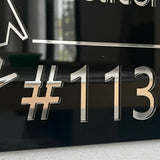 Placa con numero exterior en acrilico -  25 cm x 15 cm (A16890)