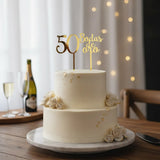 Cake topper en acrilico dorado espejo 3 mm - 20 cm x 16 cm (A16282)