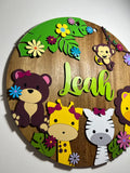 letrero circular en triplay con relieves -30cm (C75976)
