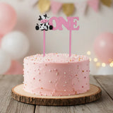 Cake topper rosa primer año - 20 cm x 20 cm (A16716)