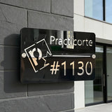 Placa con numero exterior en acrilico -  25 cm x 15 cm (A16890)