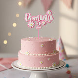 Cake topper Margaritas en acrílico blanco acabado en vinil - 18 cm x 21 cm (A17447)