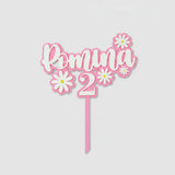 Cake topper Margaritas en acrílico blanco acabado en vinil - 18 cm x 21 cm (A17447)