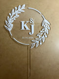 Cake topper en acrilico transparente con acrilico blanco -18cm x 29cm (C75851)