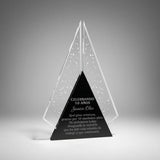 Reconocimiento triangular en acrílico negro 3mm -16 cm x 25 cm (C76185)