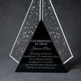 Reconocimiento triangular en acrílico negro 3mm -16 cm x 25 cm (C76185)