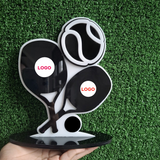 Trofeo en acrilico negro con acrilico blanco  -16 cm x 20 cm (A17130)