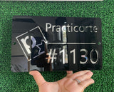 Placa con numero exterior en acrilico -  25 cm x 15 cm (A16890)