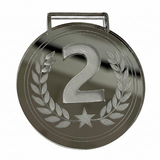 Medalla en acrilico plata espejo con grabado laser - 8 cm (A16262)