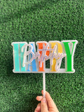 Cake topper en acrílico blanco con vinil -20cm x 21cm (C75791)