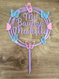Cake topper Bautizo en acrilico transparente 3 mm acabado en vinil -18 cm (C75930)
