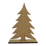 pino navideño decorativo en mdf 3mm con base mdf 6mm - 20x14 cm (11614)