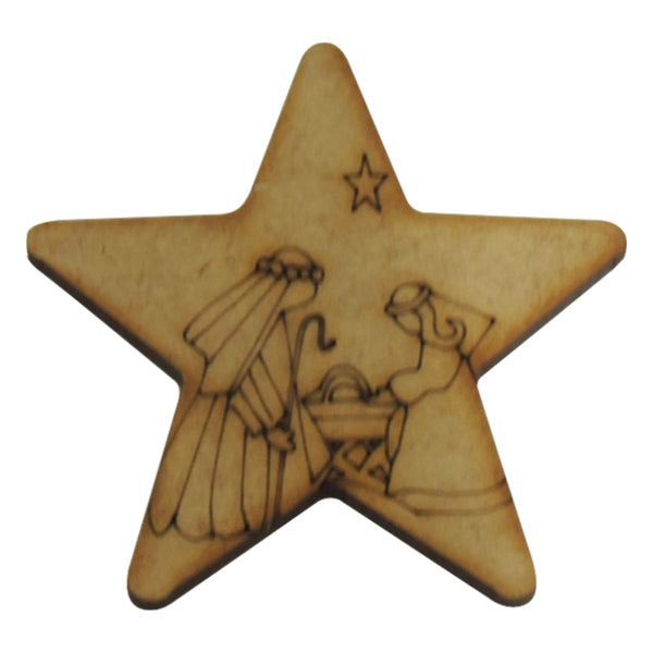 Decoración navideña de Estrella de nacimiento mdf 3mm - 7 cm de diámetro (11637)