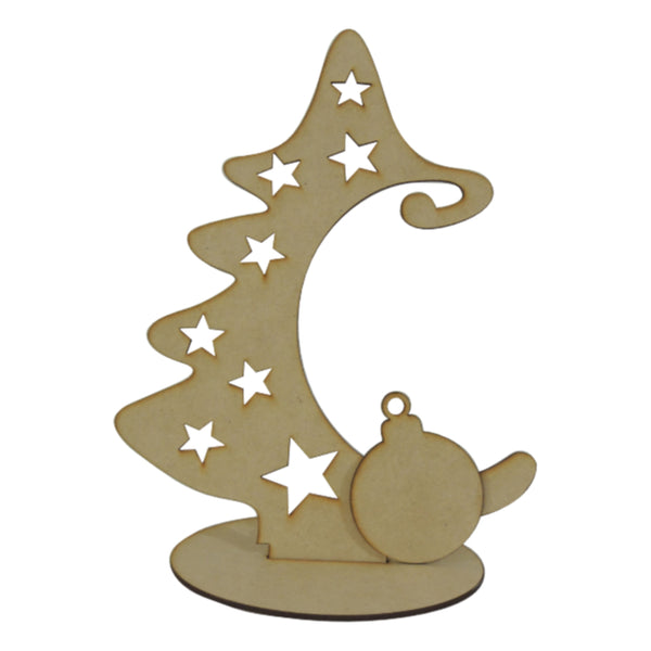 Pino de navidad con una esfera colgante mdf 3mm de 25x19 cm (11716)