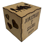 Caja Cubo Enamorados Decorativa Personalizada