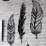 Pluma En Madera Con Vinil Decorativa De 65 Cm De Largo (14137)