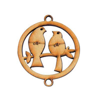 Esfera Con Pájaros mdf 3mm de 12 cm diámetro (4817) (12 Pzas)