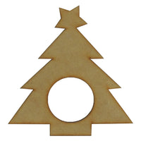Paquete de 10 anillos para servilletas con forma de pino navideño mdf 3mm- 10 cm (6733)