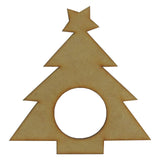 Paquete de 10 anillos para servilletas con forma de pino navideño mdf 3mm- 10 cm (6733)