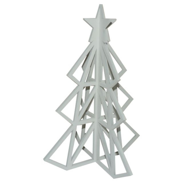 Pino navideño decorativo para ensamblar mdf 6mm con pintura blanca- 41x30 cm (4890)
