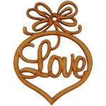 Esfera Amor Con Moño mdf 3mm de 12 cm diámetro (14661) (12 Pzas)